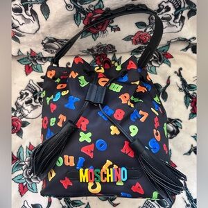 Moschino Fantasy Print Letter Bucket Bag - Excellent Condition